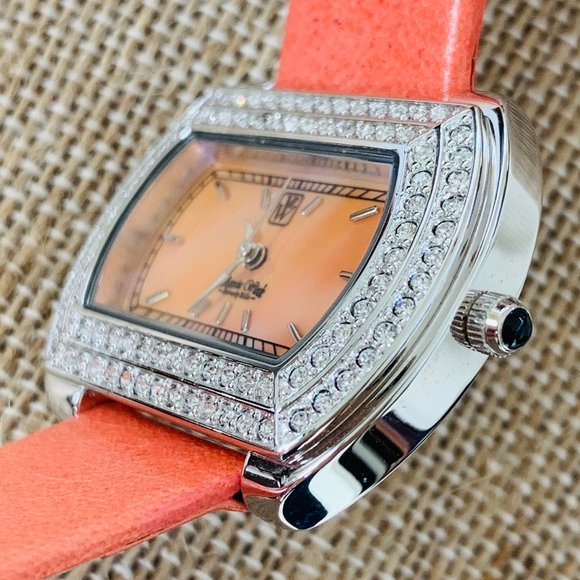 VICTORIA WIECK WATCH - ORANGE BAND MOTHER OF PEARL - Picture 3 of 8